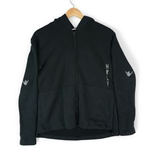 Hurley Hoodie Mens Medium Full Zip Black‎ HRLY Embroidered